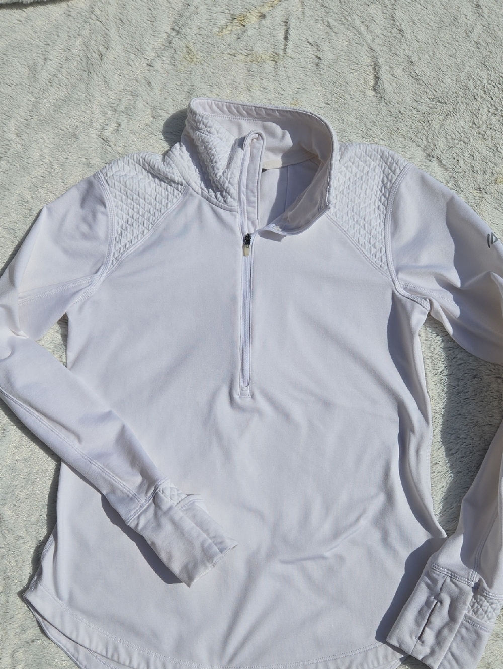 Eddie Bauer White Quarter-Zip Athletic Pullover